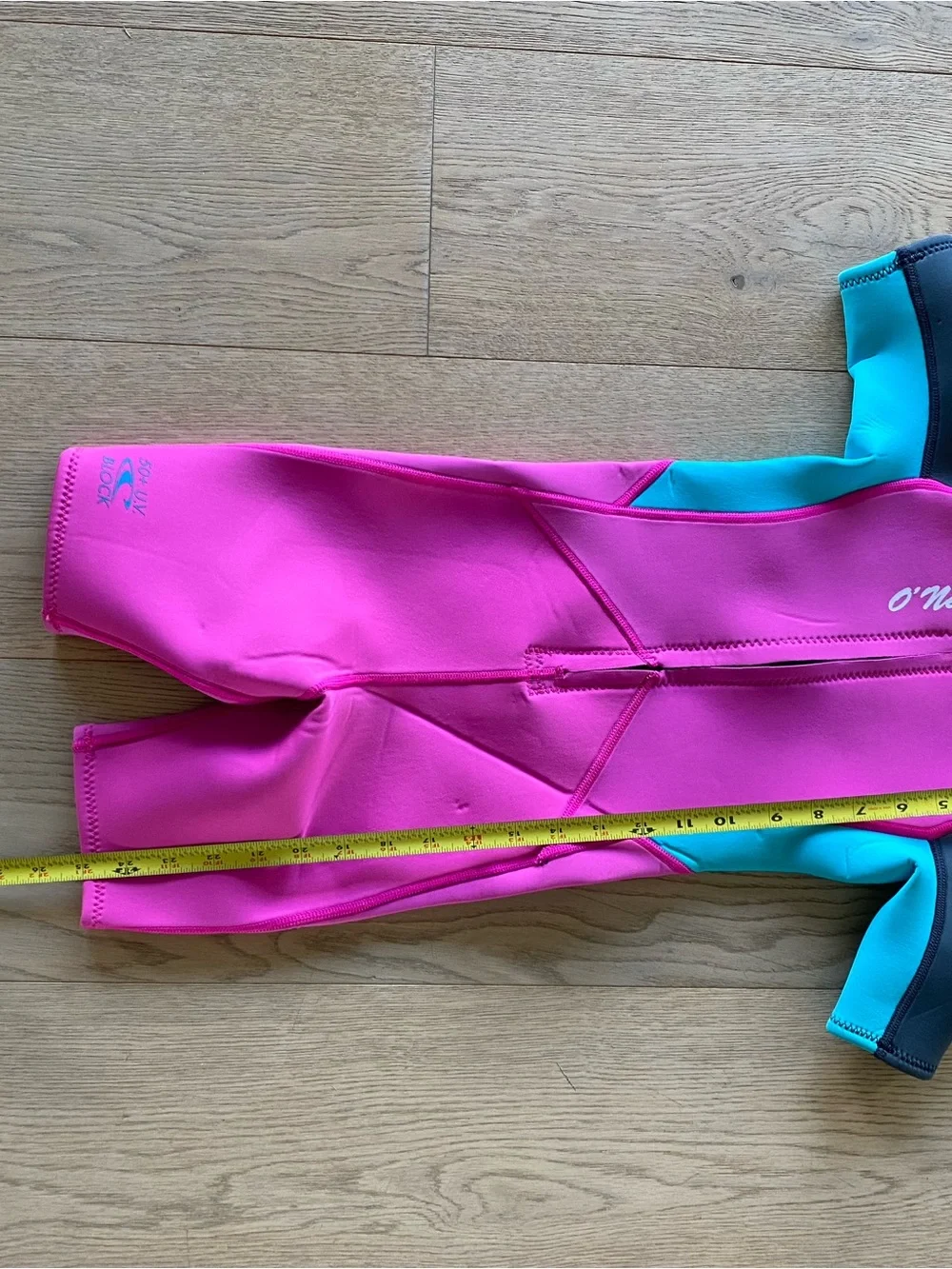 O'Neill Kids Rashguard Shorty - Pink with Aqua and Charcoal
